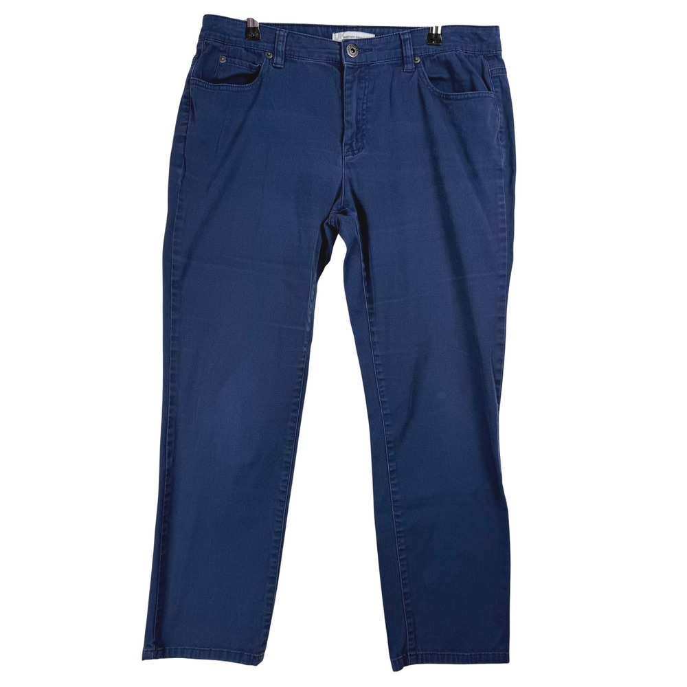 French Connection Blue Mast Cotton Spandex Slim Leg Pants Women Size 12
